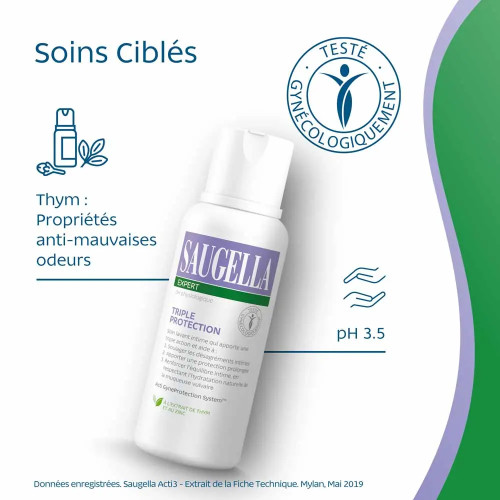 Saugella Expert Soin Lavant Intime 2x250ml Triple Protection Confort