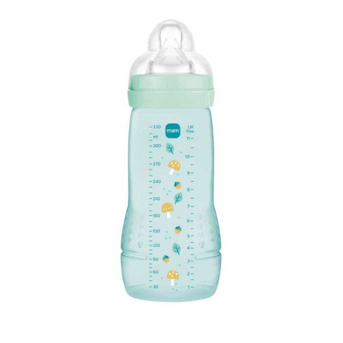 MAM Easy Active Biberon 330 ml Bleu Champignon Pratique et Sécurisé