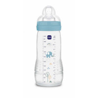 MAM Biberon Easy Active 330 ml Bleu Éléphant Ergonomique et Sûr