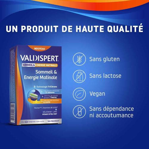 Valdispert Sommeil Énergie 24 comprimés Meilleur sommeil et réveil vif