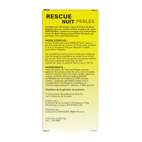 Fleurs de Bach Rescue Nuit 14 Capsules - Sommeil Paisible