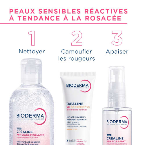 Bioderma Créaline AR+ CC Crème SPF50+ 40ml Peaux Sensibles Rougeurs