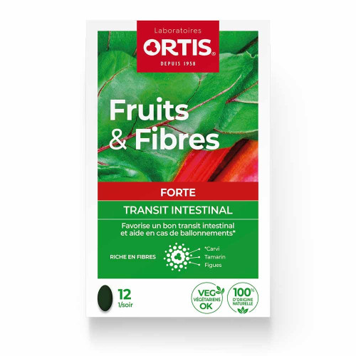 Ortis Fruits & Fibres Forte 12 Comprimés Transit Intestinal Rapide