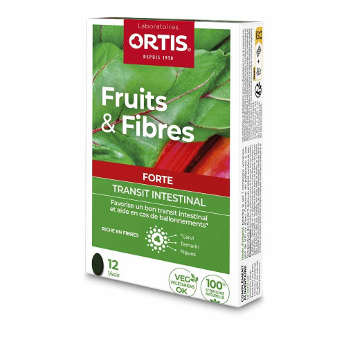 Ortis Fruits & Fibres Forte 12 Comprimés Transit Intestinal Rapide