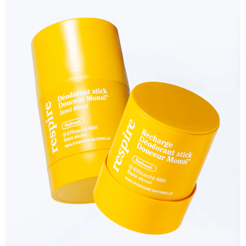 Respire Déodorant Stick Bio Monoï Recharge 50g Protection 48h