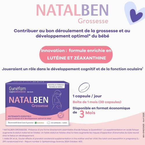 Effik Natalben Grossesse 30 Capsules Grossesse Sereine Parapharmacie