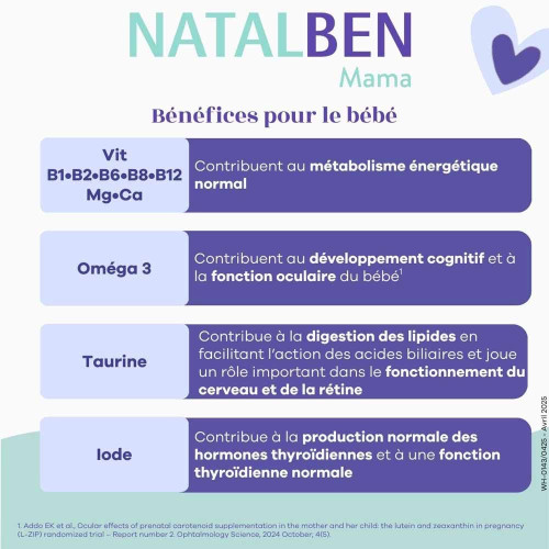 Natalben Mama Allaitement 60 caps Fatigue & Développement Bébé