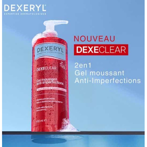 Pierre Fabre Dexeryl Dexeclear Gel 400 ml Peau Pure et Matifiée