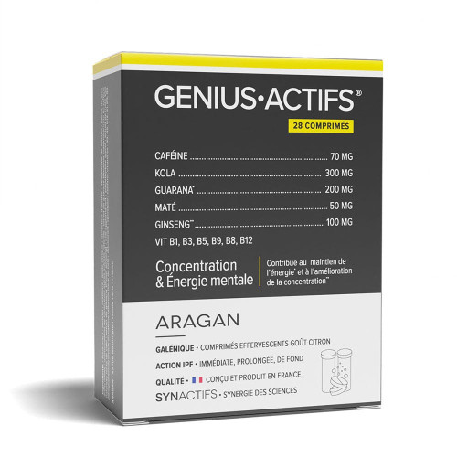 ARAGAN Synactifs Genius Actifs 28 comprimés Boost mémoire & concentration
