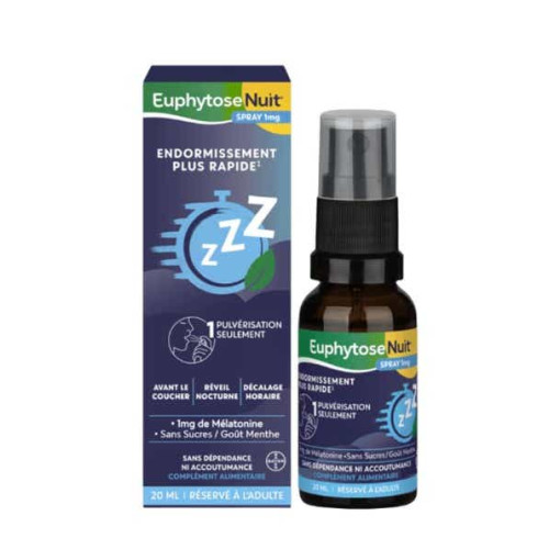 Bayer Euphytose Nuit Spray 20 ml Sommeil Rapide et Réparateur Pharma360