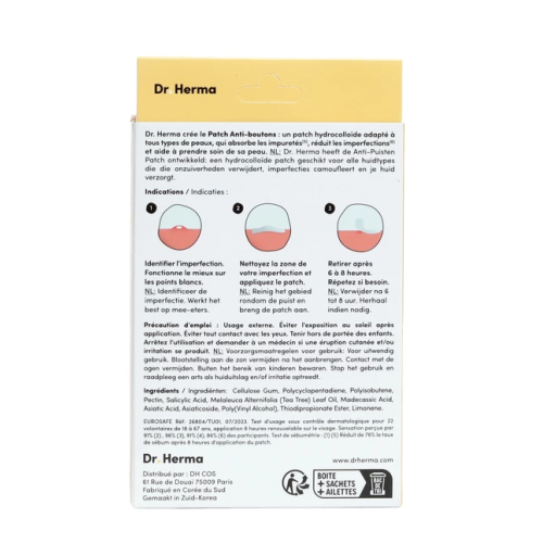 Dr Herma Patch Anti-Boutons 10 unités Peau saine et éclatante