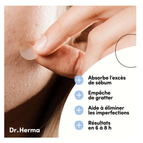 Dr Herma Patch Anti-Boutons 6 Patchs Peau Saine et Éclatante