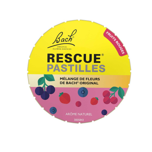 FLEURS DE BACH Rescue Pastilles 50g Fruits Rouges Sérénité Stress