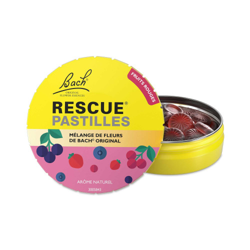 FLEURS DE BACH Rescue Pastilles 50g Fruits Rouges Sérénité Stress