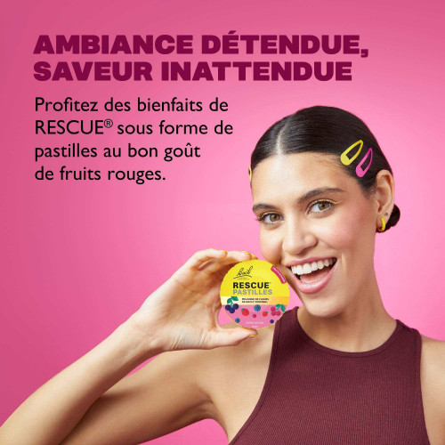 FLEURS DE BACH Rescue Pastilles 50g Fruits Rouges Sérénité Stress