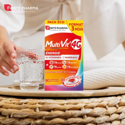 Forté Pharma MultiVit'4G Énergie 90 Comprimés Vitalité et Énergie