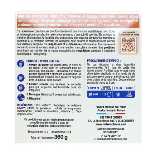 MYOCALM Collagène+ : Renforce muscles et articulations en 30 sachets