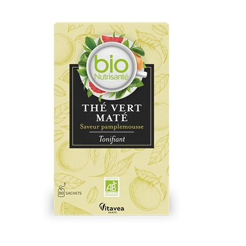 Thé Vert Maté Tonifiant Bio 20 sachets