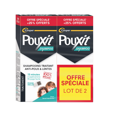 Pouxit Shampooing Traitant Anti-Poux Et Lentes - 2 x 200 ml