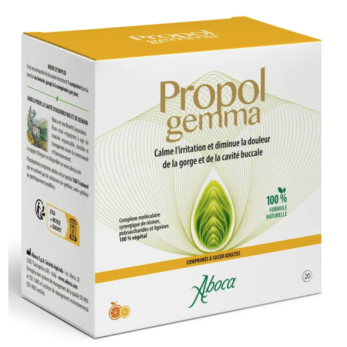 Aboca Propolgemma 20 comprimés Soulagement Naturel Gorge Irritée