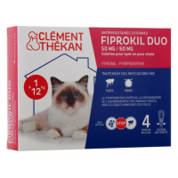 CLEMENT THEKAN Fiprokil Duo Chat 2 pipettes Protection antiparasitaire