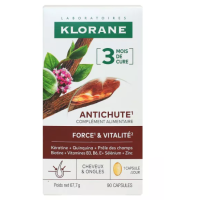 Klorane Antichute Force & Vitalité 90 capsules Cheveux Forts Pharma360