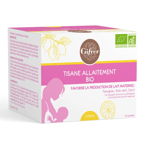 Gifrer Tisane Allaitement Bio 20 sachets Citron Stimulation Lactation