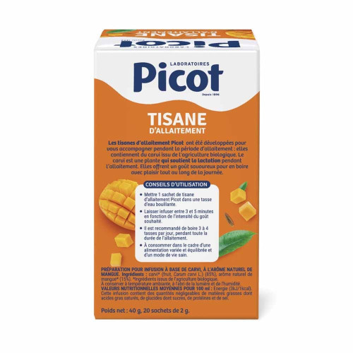 Picot Tisane d'Allaitement Bio 20 sachets Augmente la lactation