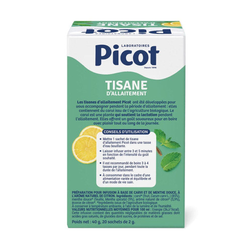 Picot Tisane Allaitement 20 sachets Bio Stimule Lait - Pharma360