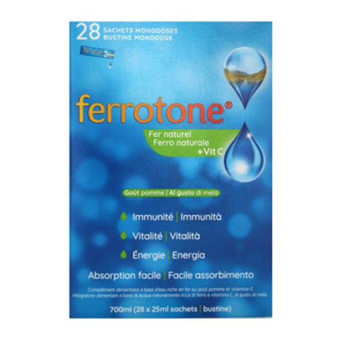 Ferrotone Fer Naturel 28 Sachets Réduit Fatigue et Soutient Immunité
