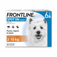 Frontline Spot-On Chien 2-10Kg 4 Pipettes - Protection Puces Tiques