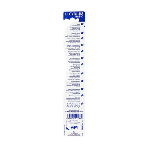 ELGYDIUM Brosse à Dents Basic Souple 1U - Hygiène Dentaire Douce