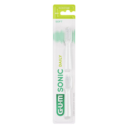 GUM Sonic Daily 2 Brossettes Douces 4110 Nettoyage Profond