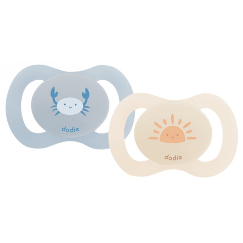 2X SUCETTES ANATOMIQUES 0-2 MOIS SPÉCIAL NAISSANCE BLEU ET ORANGE