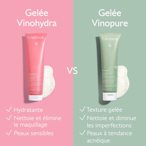 Caudalie VinoHydra Gelée Nettoyante 150 ml Hydratation Peaux Sensibles