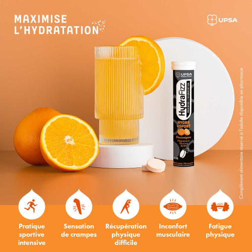 UPSA HydraFizz Hydra+Sport 16 comprimés Boost Hydratation Sport