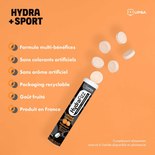 UPSA HydraFizz Hydra+Sport 16 comprimés Boost Hydratation Sport