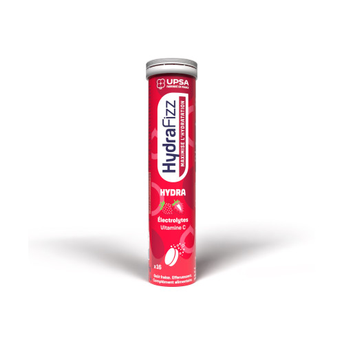 UPSA HydraFizz Hydra Fraise 16 Comprimés Hydratation Efficace