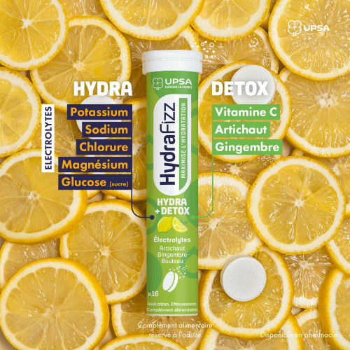 UPSA HydraFizz 16 comprimés Effervescents Hydratation Optimale