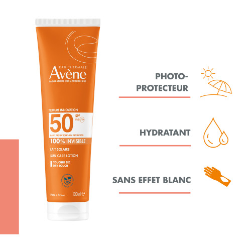 Avène Lait Solaire SPF50+ 100ml Haute Protection Peaux Sensibles