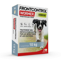 Frontline Frontcontrol Wormer 2 comprimés vermifuge efficace chiens
