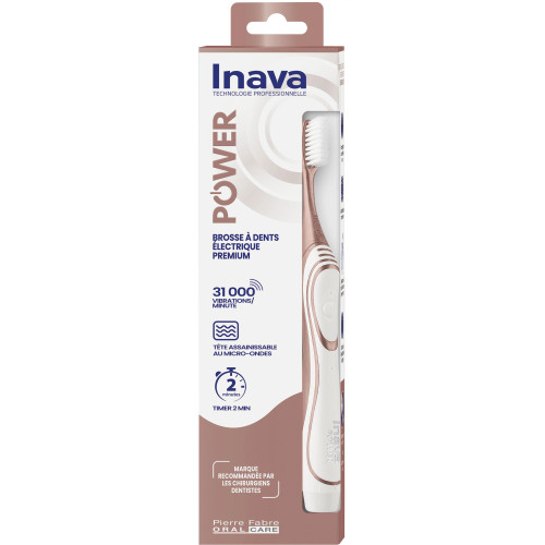 Inava Power Brosse à Dents Électrique Rose Vibrations Sonores Pharma360
