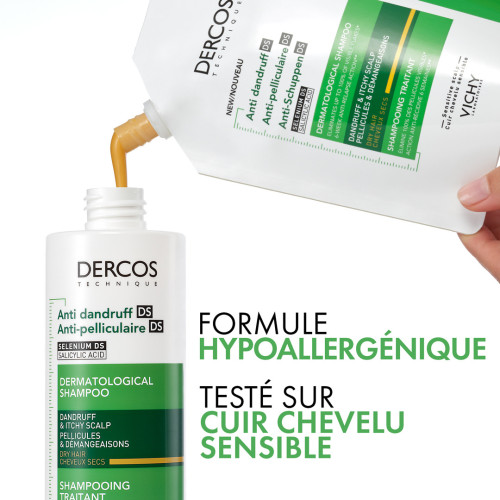 Vichy Dercos Anti-Pelliculaire Cheveux Secs 390ml Apaise & Élimine