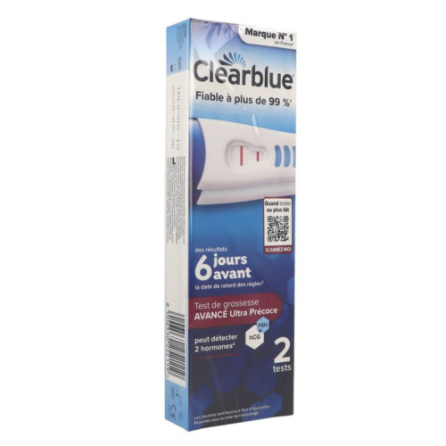 Clearblue Early Test Grossesse 2 tests Détection Précoce fiable