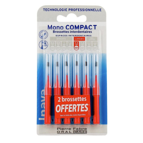 INAVA Brossettes Interdentaires 1.5mm Rouge 6pcs - Nettoyage Précis