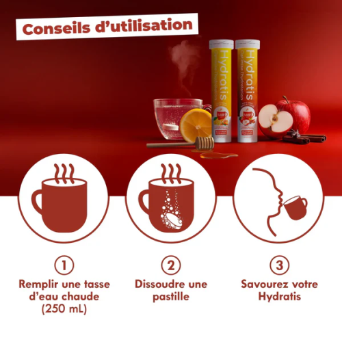 Hydratis Hydratation Miel Citron 20 pastilles Effervescentes Bien-être