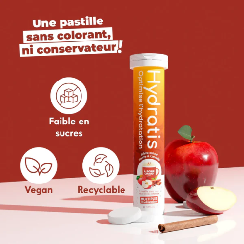 Hydratis Hydratation Miel Citron 20 pastilles Effervescentes Bien-être