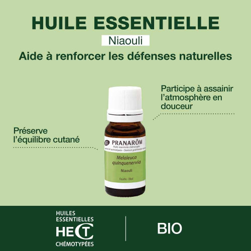 PRANAROM Niaouli Bio 10ml - Huile Essentielle Pure et Naturelle