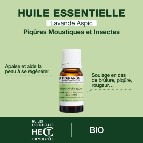 PRANAROM Huile Essentielle Lavande Aspic Bio 10ml - Antivirale
