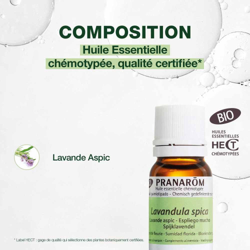 PRANAROM Huile Essentielle Lavande Aspic Bio 10ml - Antivirale